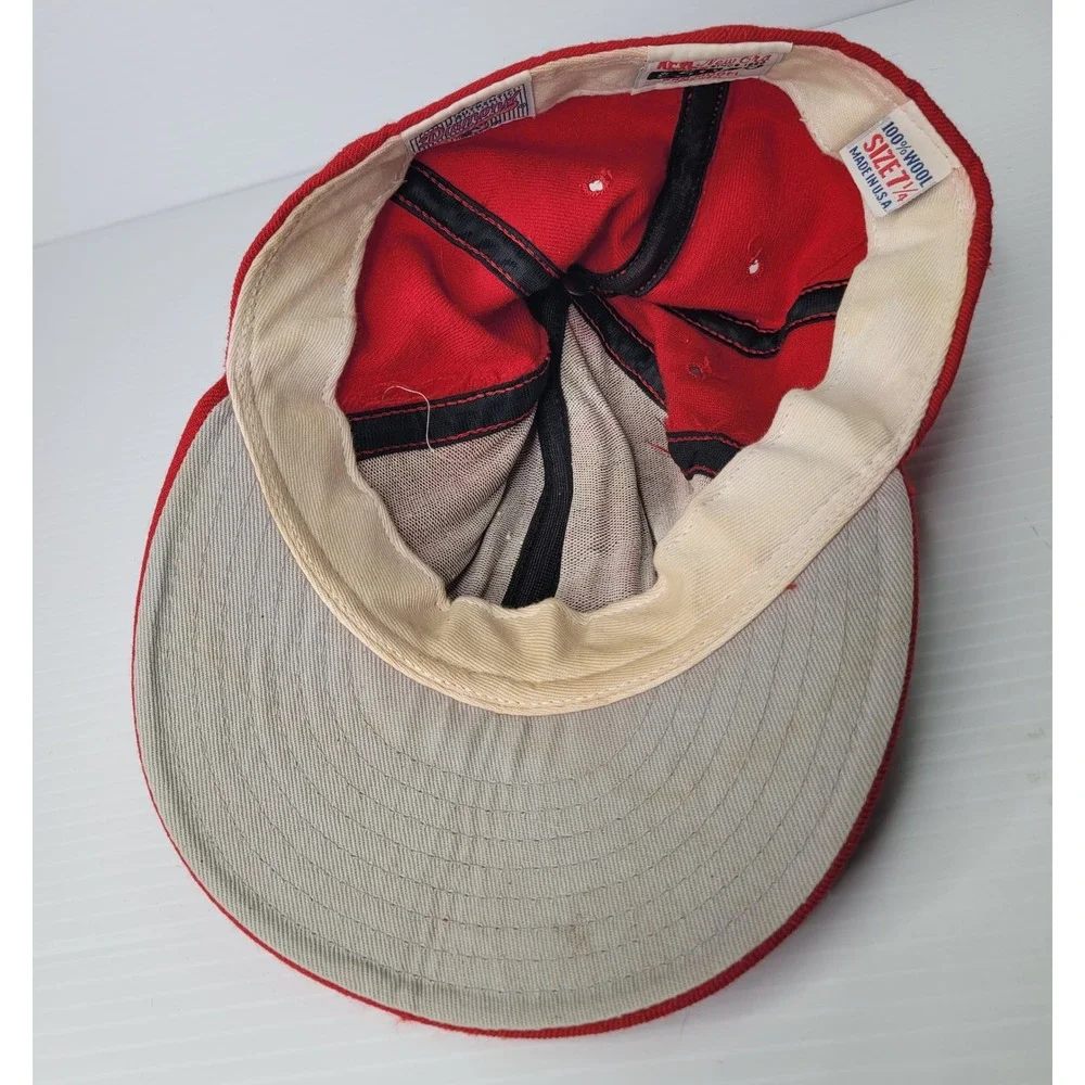 New Era Philadelphia Phillies Hat Mens 7 1/4 Red MLB Diamond Collection Wool VTG